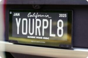 California license plate: YOURPL8