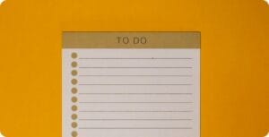 a lined To-do note on a yellow background