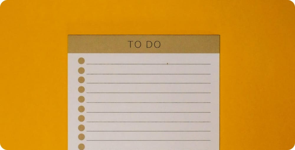 a lined To-do note on a yellow background