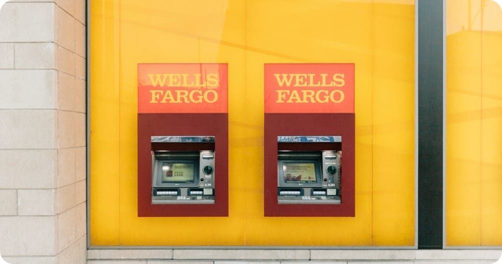 two Wells Fargo bank ATM machines installed on a wall