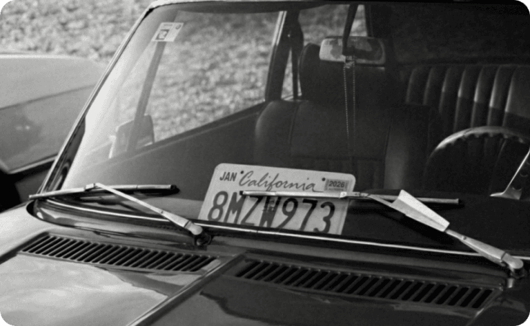 차량에서 보이는 캘리포니아 차량 번호판