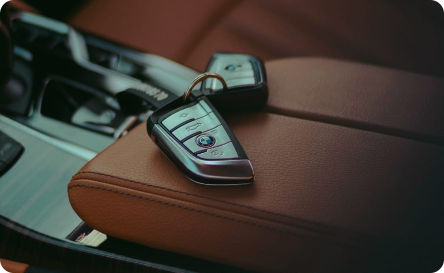 Two car key fobs in the car